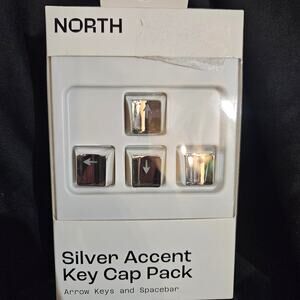 Silver Accent Key Cap Pack of 5 Arrow Keys and spacebar